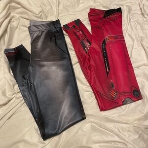Blackmilk Red and Black Leggings Fashion Bottoms
